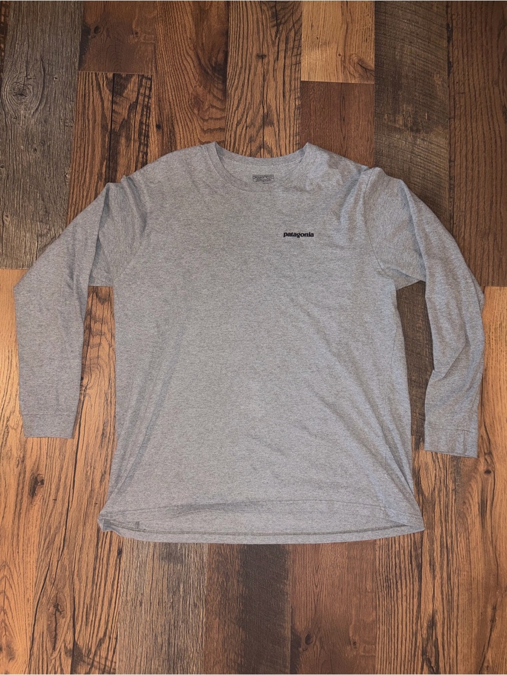 Patagonia Men’s Long-Sleeve Crew Tee — Light Gray